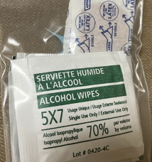 Bandages and sanitizing wipes